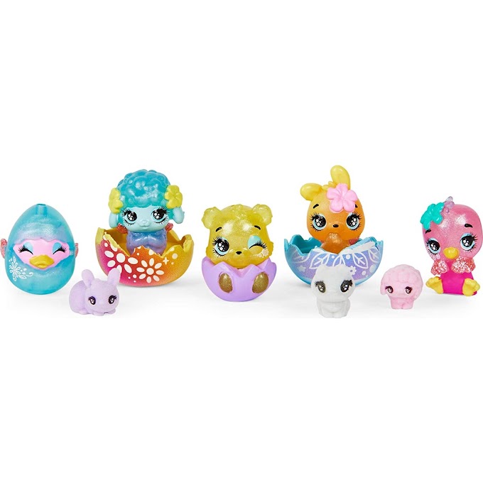 [ bonbontoys ] Giỏ trứng Hatchimals CollEGGtibles, Giỏ mùa xuân có 5 nhân vật và 3 thú cưng, Đồ chơi cho bé gái, Quà tặn