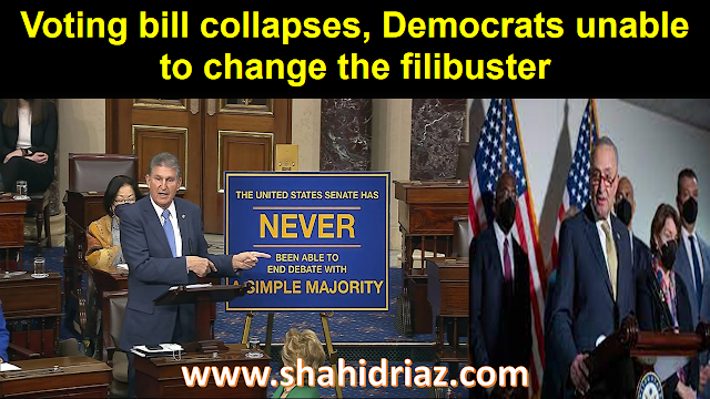 Voting bill collapses, Democrats unable to change the filibuster