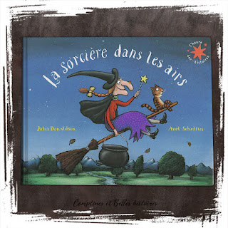 La sorcière dans les airs, de Axel Scheffler et Julia Donaldson (Editions Gallimard Jeunesse , 2016), un livre pour enfant sur les monstres et halloween, humour peur- Chronique par Comptines et Belles Histoires