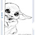 Baby Yoda para colorear pdf