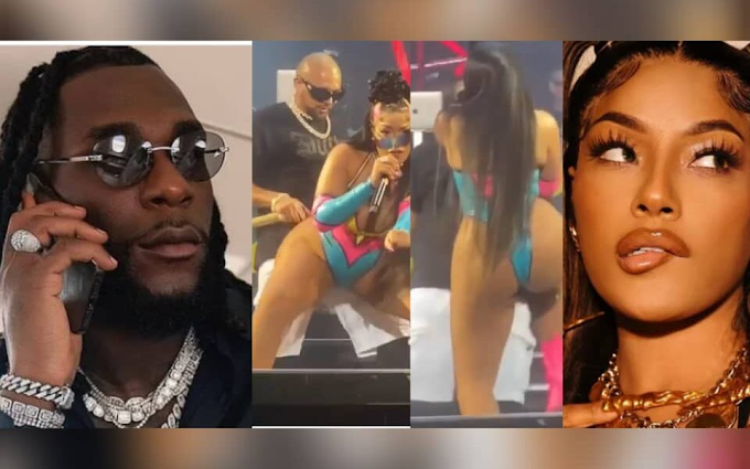 “Someone should Check on Burna Boy” - Fans React As Burna’s Ex, Stefflon Don Tw3rks Passionately on Sean Paul on stage (Video)
