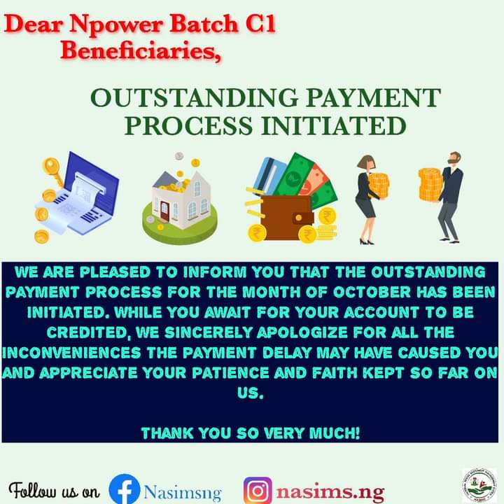Npower Batch C1 Beneficiaries, Another Good News Regarding Outstanding Payment Process