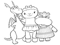 Stuffy Philbert, Lambie and Hallie coloring page