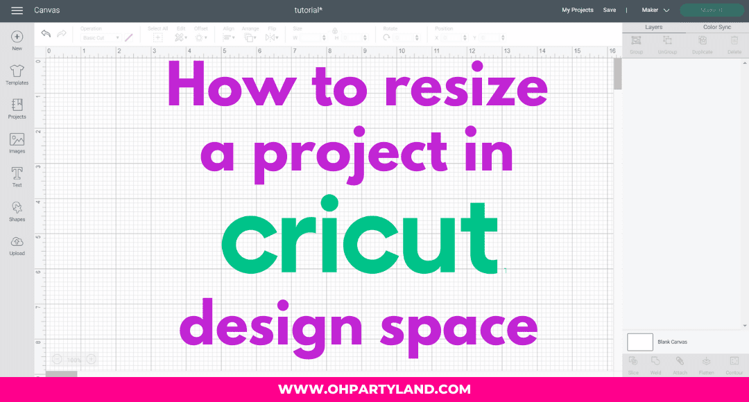 How to resize a project in cricut design space