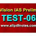 [PDF] Vision IAS Test-06 in English with Explanation PDF For All Competitive Exams Download Now