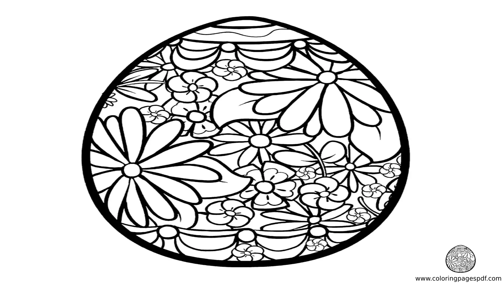 Coloring Pages Of Flower Easter Eggs