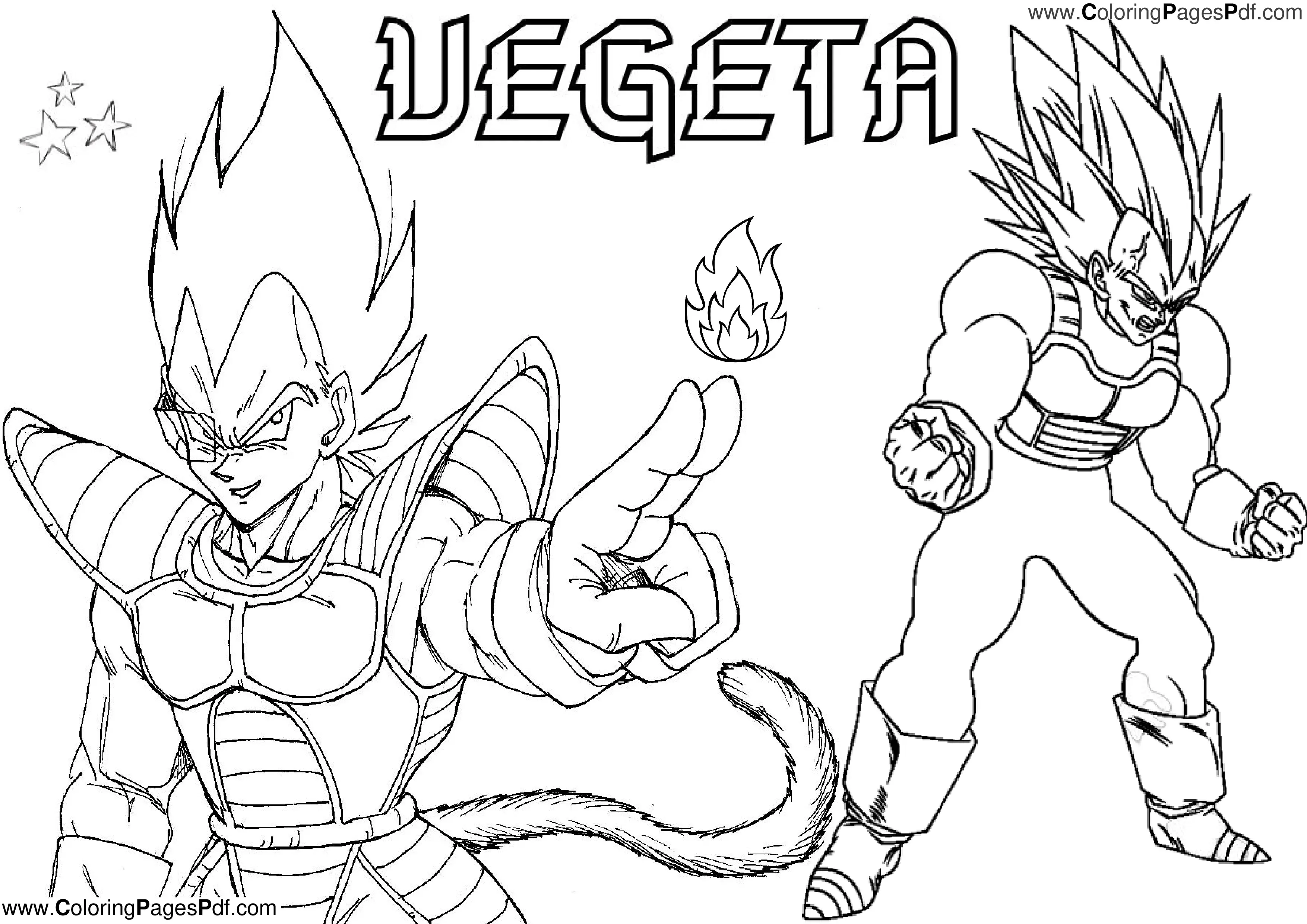 Dragon ball z coloring pages vegeta