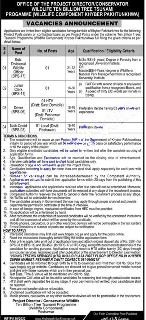 Wildlife KPK Today  Jobs 2022 – Pakistan Jobs 2022Job Advertisement online Jobs in government and private for male and females. Latest jobs in 2022 for teaching, bank, IT, Engineering, Medical and students.   Jobs in Pakistan 2022 for todays latest jobs opportunities in private and Govt departments. View all new Government careers collected from daily Pakistani