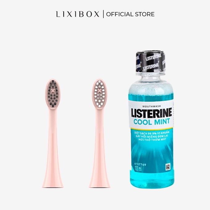 Mall Shop [ lixibox_official_store ] [HB Gift] Combo 2 đầu bàn chải Halio và nước súc miệng Listerine 100ml Cool Mint