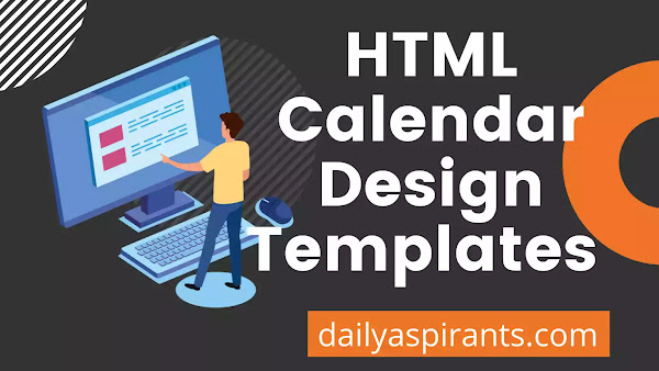 Html calendar design template using html and css