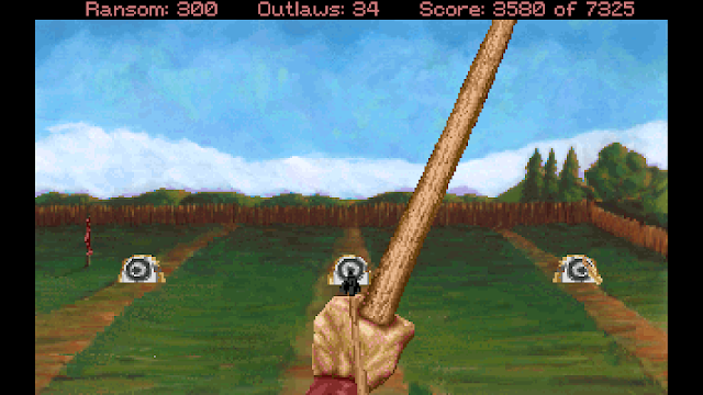 Screenshot of archery mini-game in Conquests of the Longbow