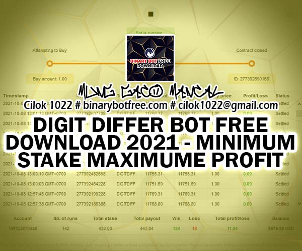 Digit Differ Bot Free Download 2021 - Minimum Stake Maximume Profit