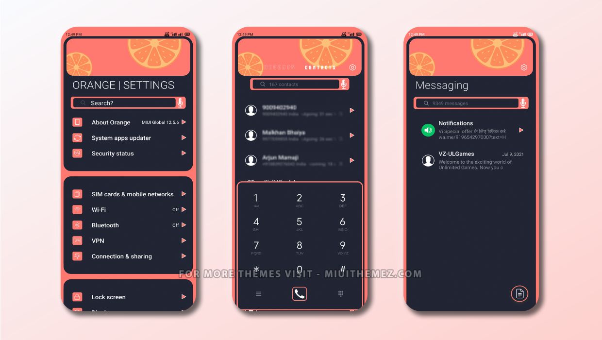 Orange UI Dark MIUI Theme