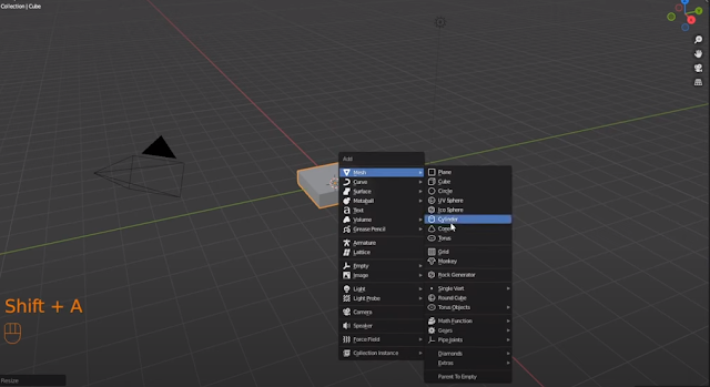 add a cylinder in blender 3.5