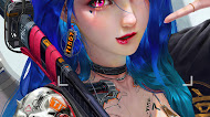 Cyberpunk Girl Samurai 4K Mobile Wallpaper