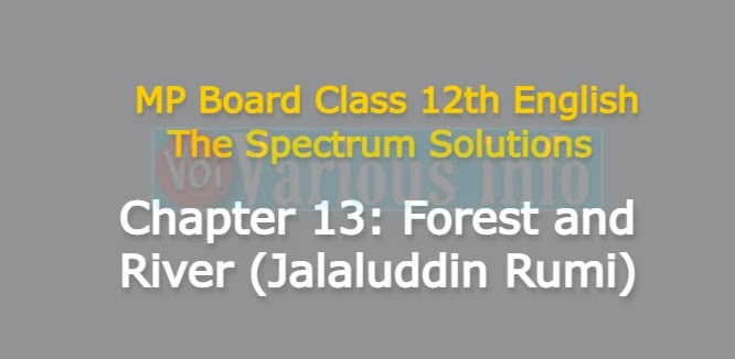 MP Board Class 12th English The Spectrum Solutions Chapter 13 Forest and River (Jalaluddin Rumi)