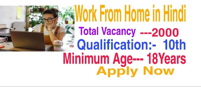 घर बैठे पैसा कमाने का सुनहरा अवसर Work From Home in Hindi, Online Work From Home in Hindi 