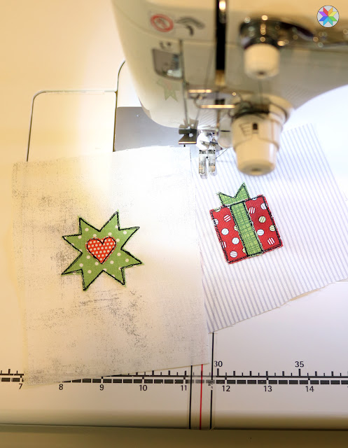 Sketch Stitched Christmas Ornaments, a tutorial by A Bright Corner quilt blog