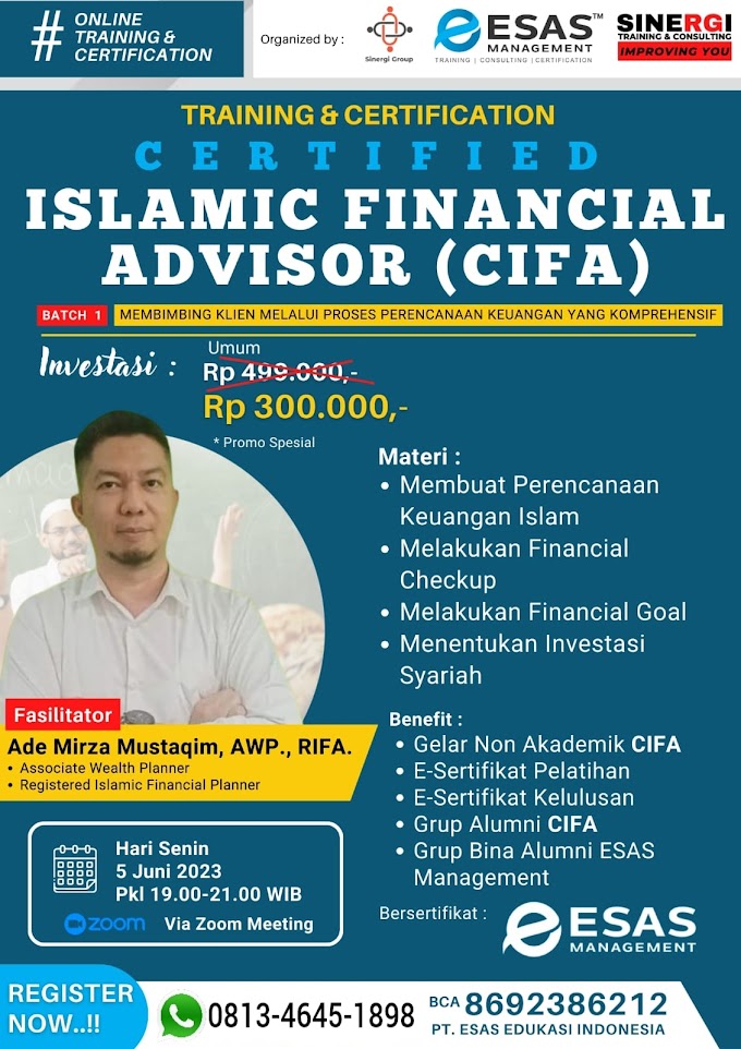 WA.0813-4645-1898 | Gelar Non Akademik Certified Islamic Financial Advisor (CIFA)