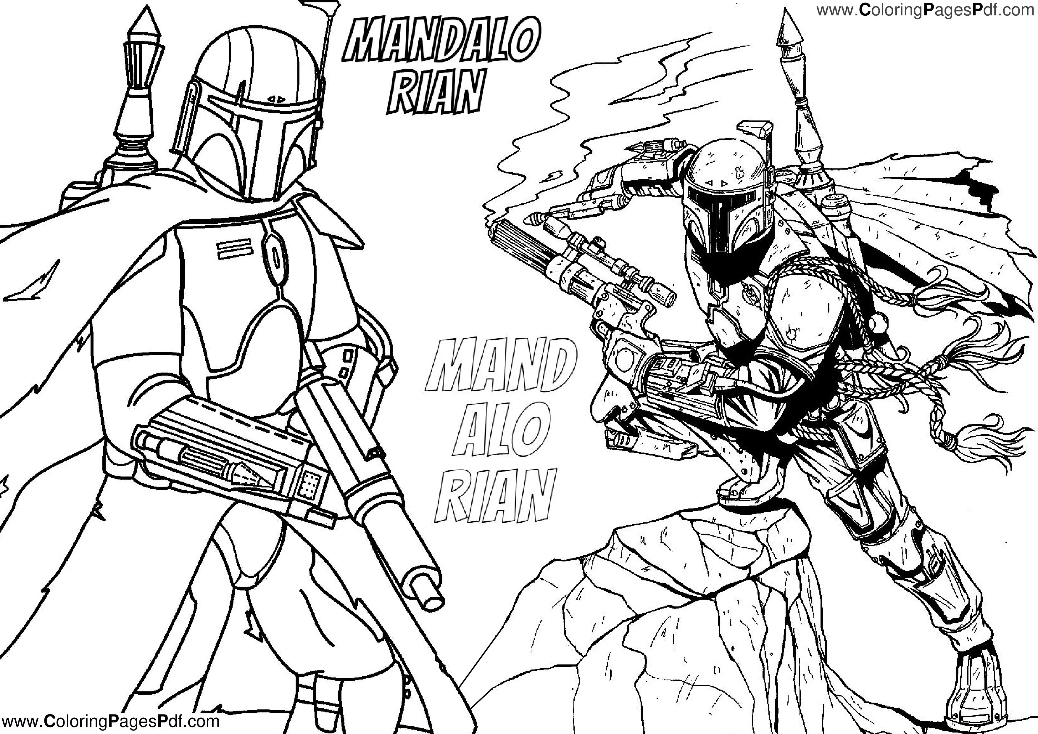 Free mandalorian coloring pages