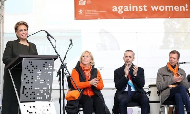 Grand Duke Henri and Grand Duchess Maria Teresa of Luxembourg took part in a solidarity march against violence against women