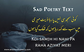 Sad poetry in urdu text