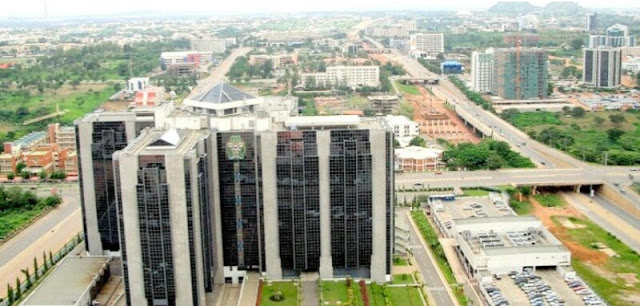 Alt: = "Aerial view picture of Central Bank of Nigeria Headquarters building"