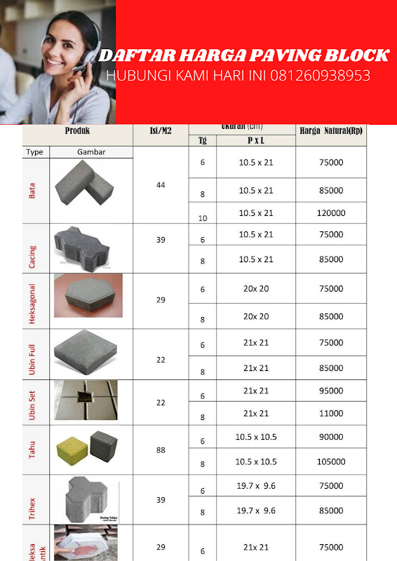 Daftar Harga Paving block