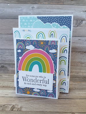 Sunshine and rainbows stampin up fun fold card