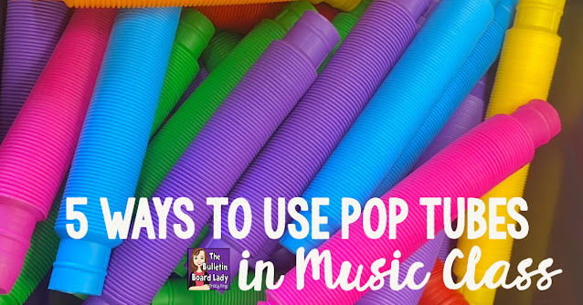 Use pop tubes in music class with these 5 easy ideas. elementary music education, pop toobs, fidget toys, music classroom, music manipulatives.