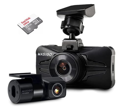 MASIGO 2.5K GPS WiFi Dual Dash Cam Front and Rear Car Camera