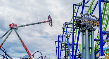 Amusement park rides at Six Flags New England