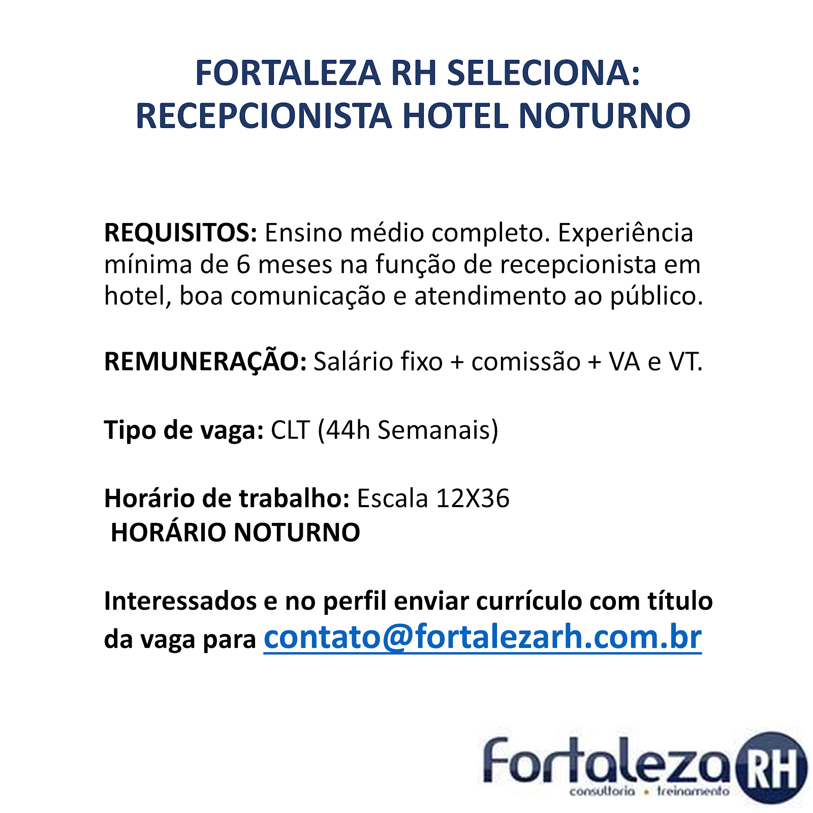 RECEPCIONISTA HOTEL NOTURNO