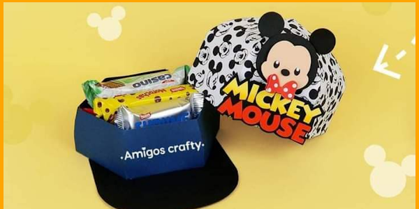 Molde porta doces Boné Mickey e Minnie para imprimir 