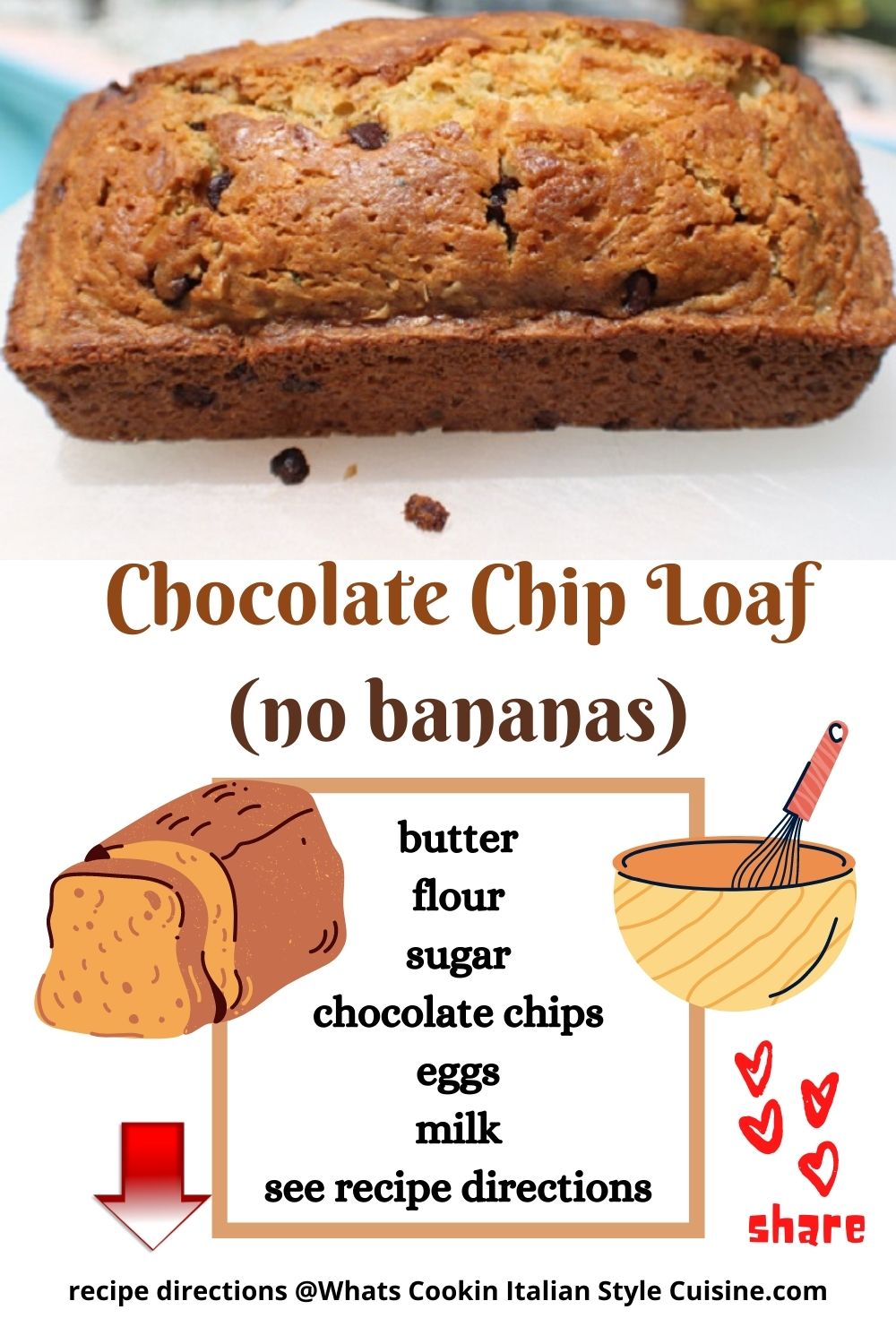 pin for later chocolate chip loaf