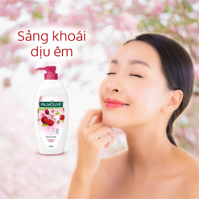 Mall Shop [ colgate.palmolive_vietnam ] Bộ 2 chai sữa tắm Palmolive sảng khoái dịu êm 100% chiết xuất từ hoa anh đào 500g/chai