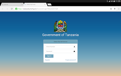 Salary Slip Portal Tanzania 2022 ,Online Register