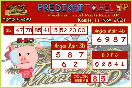 Prediksi Toto Macau JP Kamis 11 November 2021