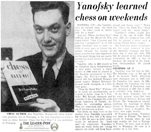 Yanofsky Learned Chess on Weekends