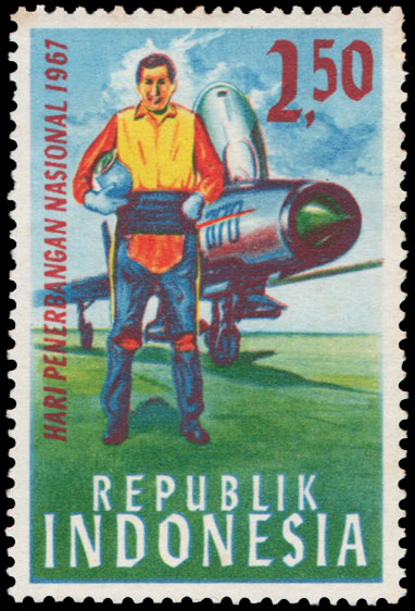 Indonesian Postage Stamp I-98 Aviation Day 1.50 rupiah 1967