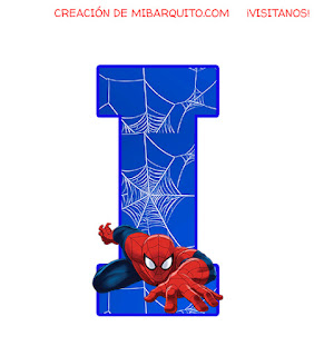 Abecedario de Spiderman u Hombre Araña con Números.