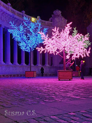 Detalle de la iluminación en el Retiro