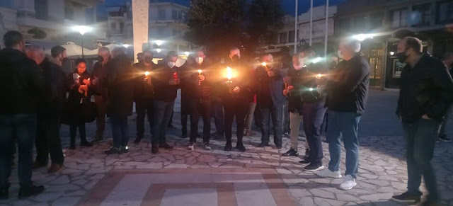 ΔΙΑΜΑΡΤΥΡΙΑ με  κεριά στο κέντρο οι επαγγελματίες της εστίασης στην Καλαμάτα