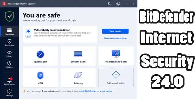 برنامج مكافحة الفيروسات BitDefender Internet Security