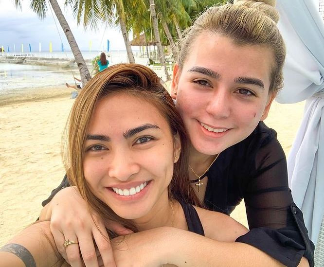 Beatrice Gomez with her girlfriend, Kate