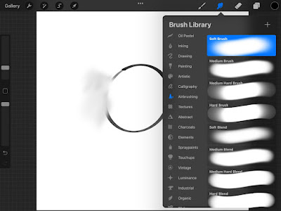 menu smudge tool di procreate