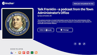 "Talk Franklin" covers current news with Town Administrator Jamie Hellen - 01/14/22 (audio)