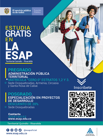 ¡MATRICULA CERO PARA EL 2022! ESAP TERRITORIAL QUINDÍO - RISARALDA