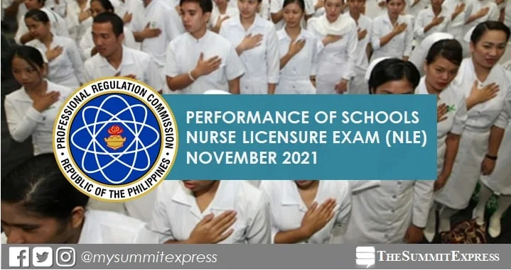 PERFORMANCE OF SCHOOLS: November 2021 NLE nursing board exam