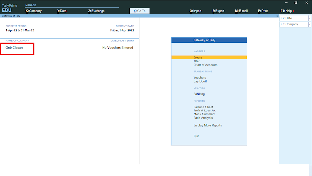 create (open) Compnay for payroll in tally prime in hindi.png